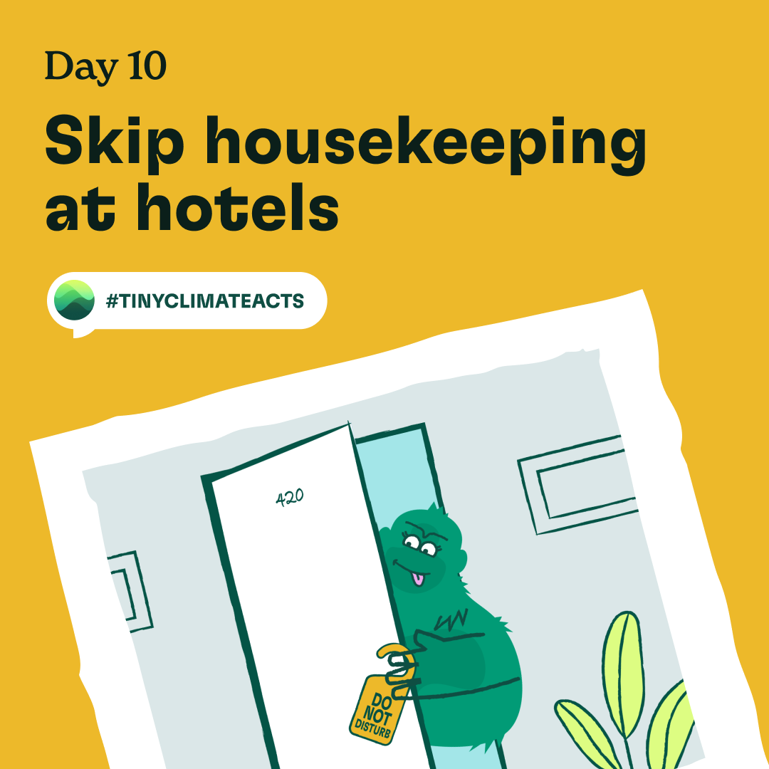 Day 10: Skip housekeeping at hotels